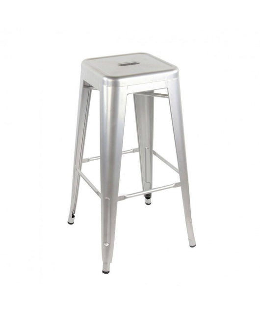 Set Di 4 Sgabelli Impilabile Lamiera Avorio Moia