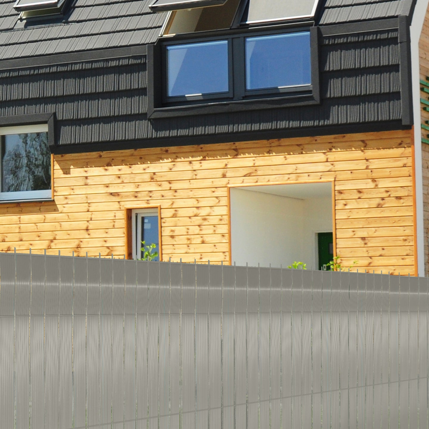 IDMarket - Set di lamelle oscuranti, arella in PVC grigio chiaro L.60 m per pannello a rete