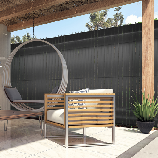 IDMarket - Set di lamelle oscuranti, arella in PVC grigio L.60 m per pannello a rete