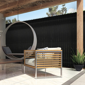 IDMarket - Set di lamelle oscuranti, arella in PVC nero L. 60 M per pannello a rete