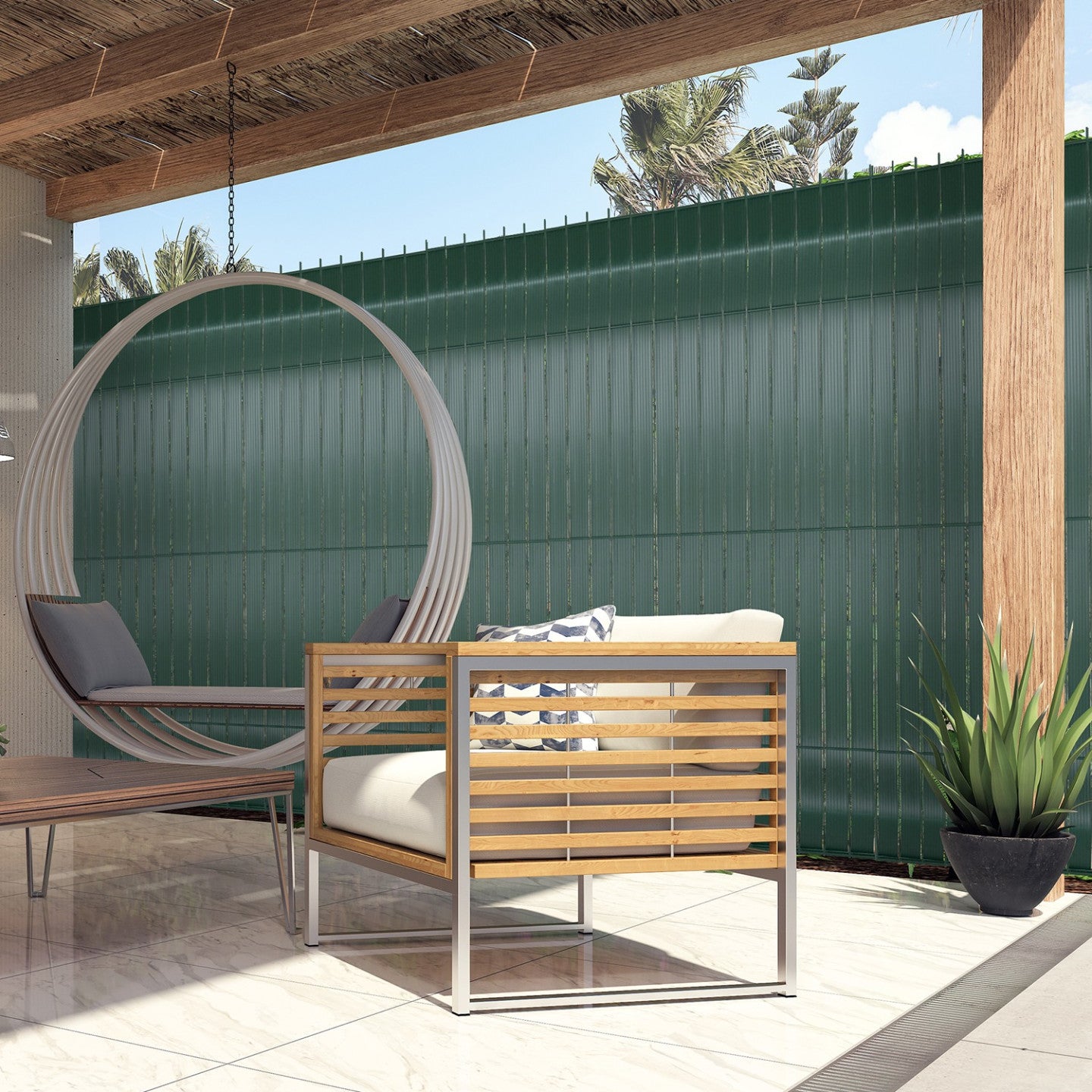 IDMarket - Set di lamelle oscuranti, arella in PVC nero L. 60 M per pannello a rete