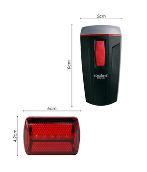 Set Di Luci Led A Batteria Anteriore Posteriore Bici Attacco Universale Dt-2181         