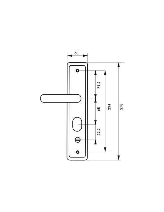 Maniglia per porta d'ingresso SET con defender integrato, alluminio satinato, apertura sinistra - THIRARD