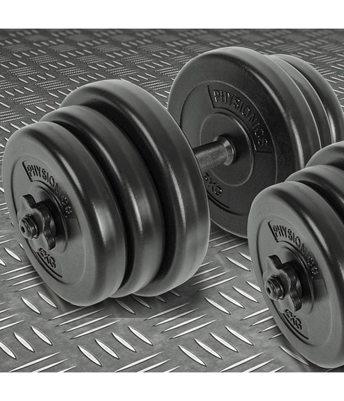 Set Di Manubri Componibili Con Bilanciere Fitness Palestra Dumbbell Perfect Curl         