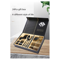 Trade Shop - Set Di Posate 24pz In Acciaio Lucidatura A Specchio Multiuso Casa Cucina Servizio Per 6 -