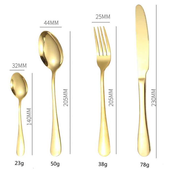 Trade Shop - Set Di Posate 24pz In Acciaio Lucidatura A Specchio Multiuso Casa Cucina Servizio Per 6 -