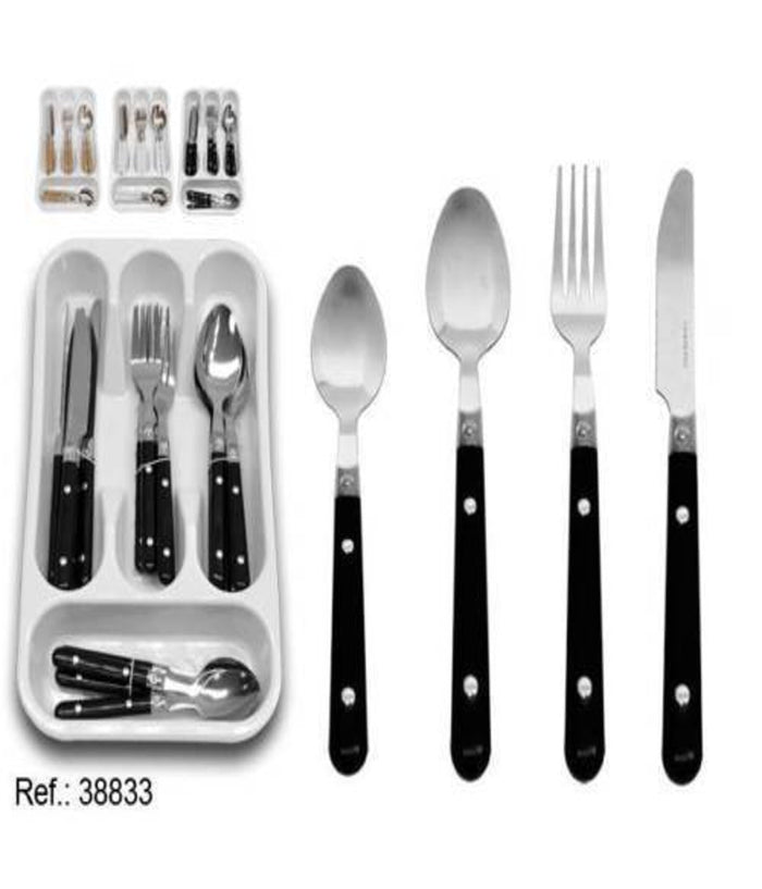 Set Di Posate E Portaposate Servizio Cucina 16 Pz Con Manici Colorati Idea         