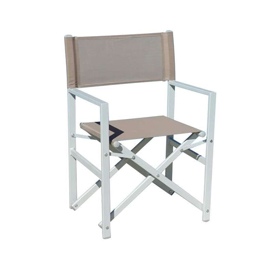 Set Di 4 Sedie Regista Alu Tortora/Text Tortora Moia