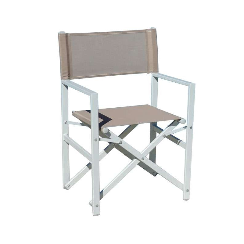 Set Di 4 Sedie Regista Alu Tortora/Text Tortora Moia