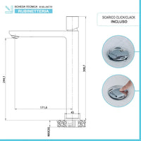 Set di rubinetti lavabo alto e bidet con manopola e scarico incluso Lotus