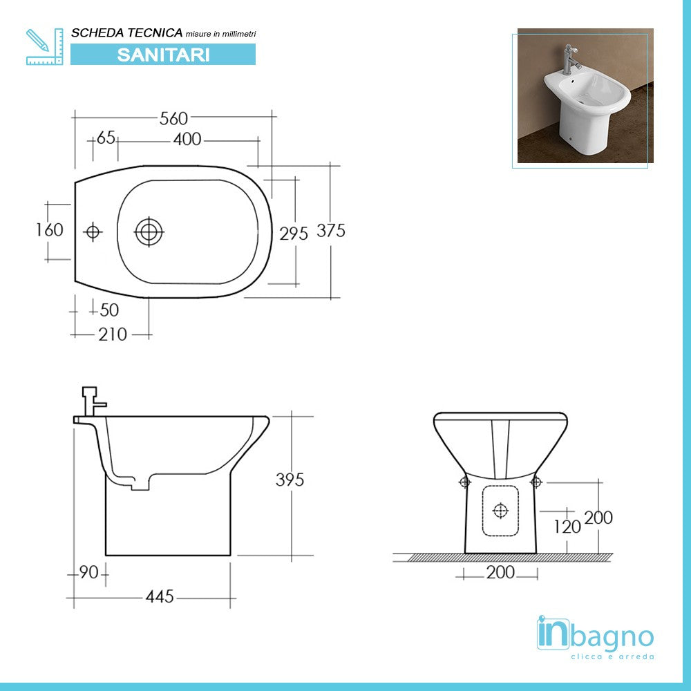 Set di sanitari completi di lavabo serie Orient con sedile incluso