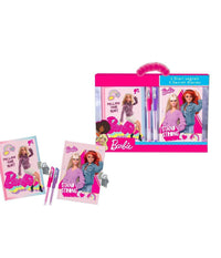 Set Diari Segreti Barbie Con Lucchetto E Chiavi Penne Gel Glitterate Colorate         