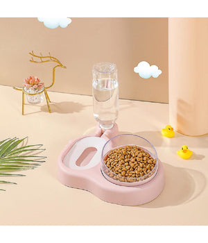 Set Distributore 2in1 Alimentatori Automatici Acqua Alimenti Ciotole Cani Gatti         