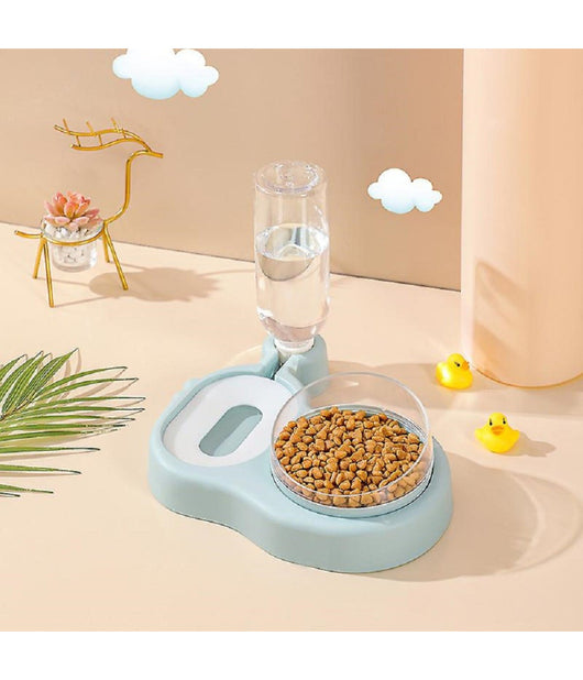 Set Distributore 2in1 Alimentatori Automatici Acqua Alimenti Ciotole Cani Gatti         