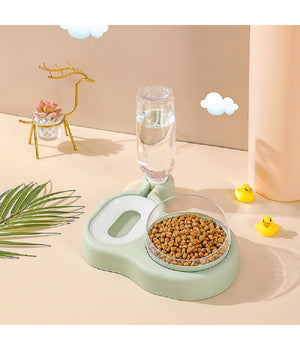 Set Distributore 2in1 Alimentatori Automatici Acqua Alimenti Ciotole Cani Gatti         