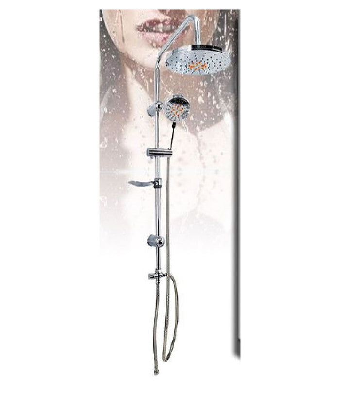 Trade Shop - Set Doccetta Bagno Colonna Doccia Saliscendi Cromato Rubinetto Soffione Tx-8200 -