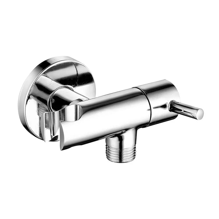 Set doccetta bidet cromata in abs con pulsante on/off e supporto con rubinetto