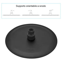 Set doccia con braccio 35 cm e soffione 20 cm in inox nero opaco