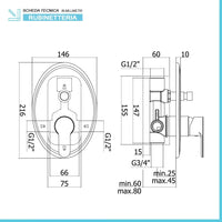 Set doccia con miscelatore Paffoni Blu Soffione 25 e kit doccetta