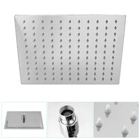 Set doccia cromato con braccio soffione quadrato 40x40 e kit doccia
