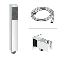 Set doccia cromato con braccio soffione rettangolare 25x15 e kit doccia