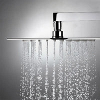 Set doccia cromato con braccio soffione rettangolare 30x20 e kit doccia