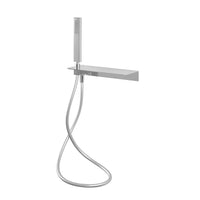 Set doccia cromato con doccetta ripiano portasapone e flessibile