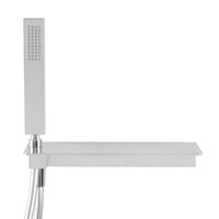 Set doccia cromato con doccetta ripiano portasapone e flessibile