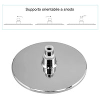 Set Doccia cromo con braccio tondo 40 cm + soffione tondo 22 cm ABS