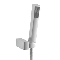 Set doccia cromo con doccino quadrato, presa acqua e flessibile