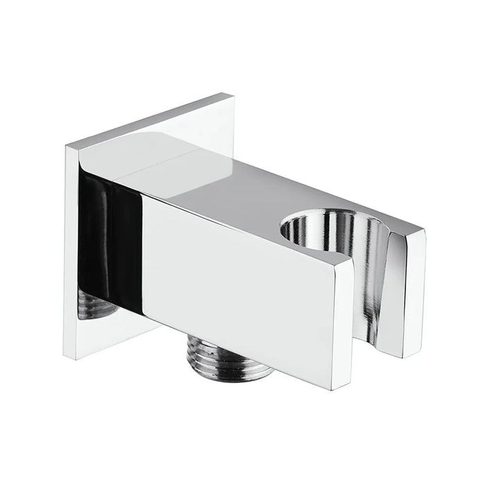 Set doccia cromo con doccino quadrato, presa acqua e flessibile