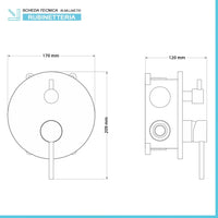 Set doccia da incasso con soffione 25 cm e kit doccia completo Nuego