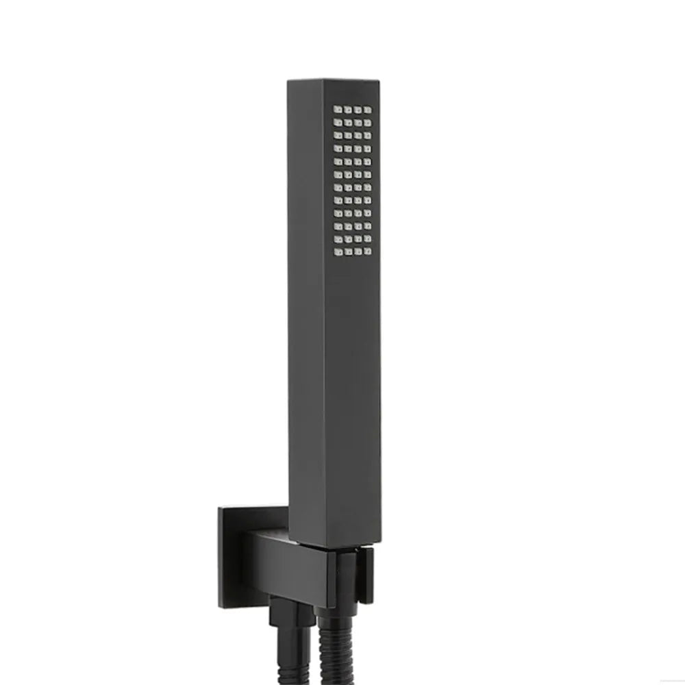 Set doccia da incasso con soffione 30 cm e kit completo nero opaco Lotus