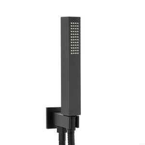 Set doccia da incasso con soffione 30 cm e kit completo nero opaco Lotus