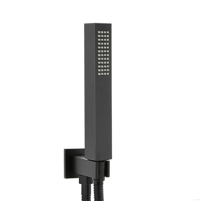 Set doccia da incasso con soffione 30 cm e kit completo nero opaco Lotus