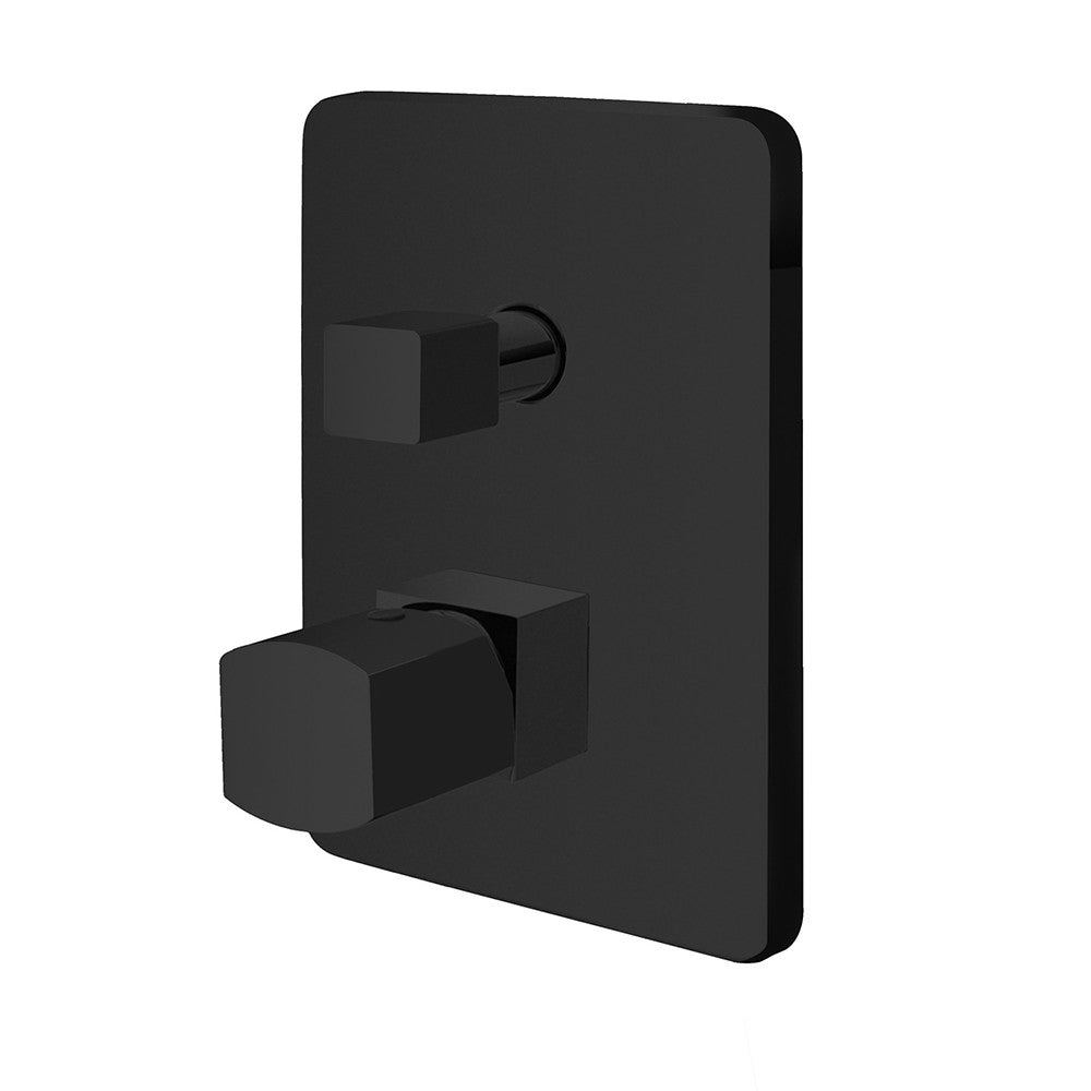 Set doccia da incasso con soffione 30 cm e kit completo nero opaco Lotus