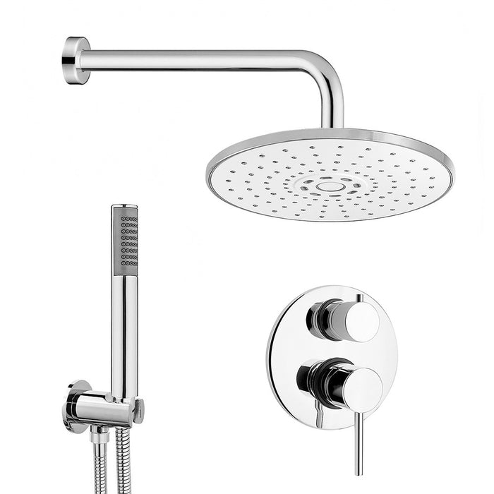 Set doccia braccio 40 cm + soffione ABS 22 cm + kit doccia + miscelatore Essenza