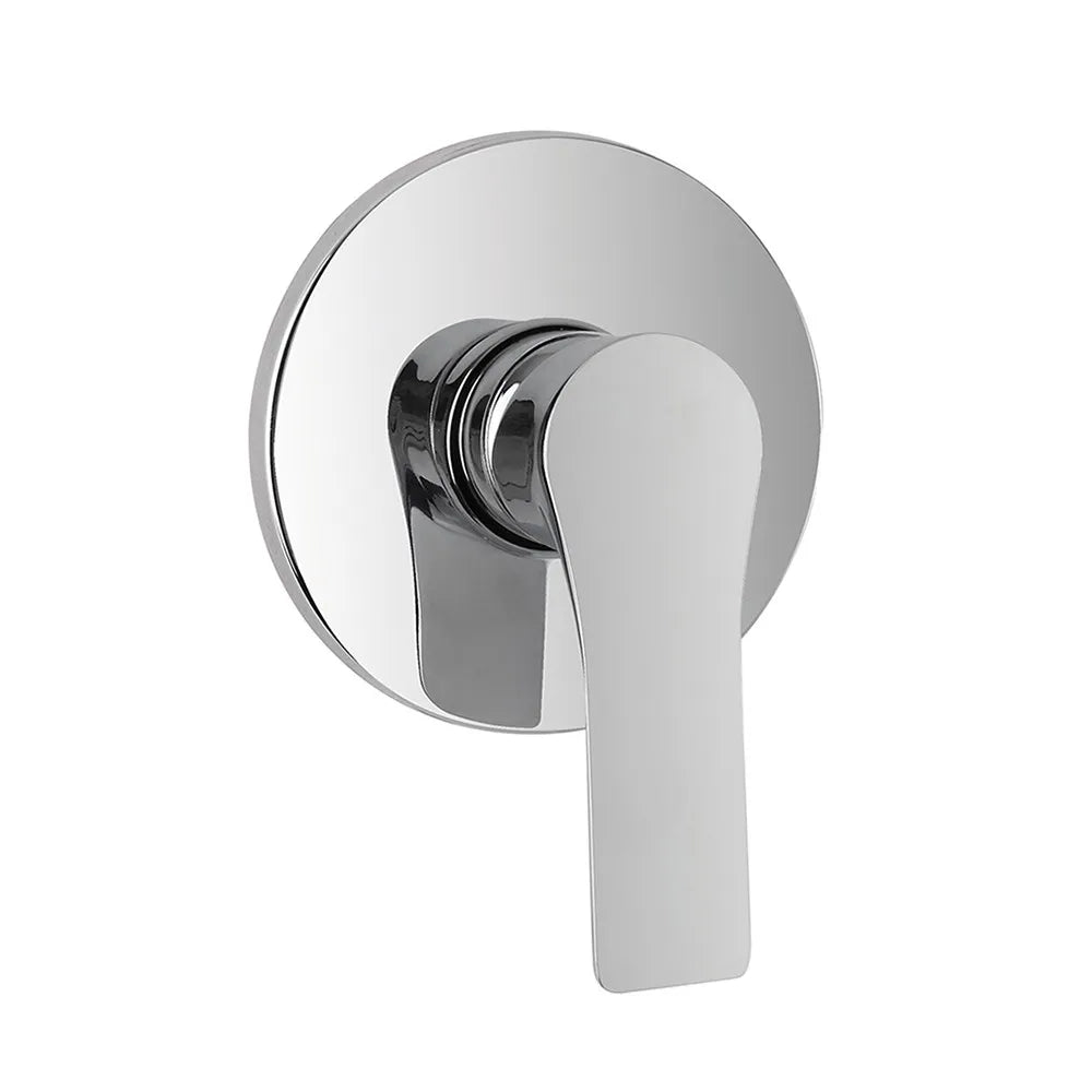 Set doccia completo di miscelatore a incasso con braccio doccia e soffione tondo Flat