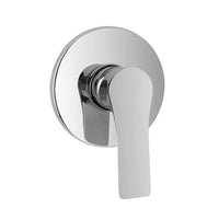 Set doccia completo di miscelatore a incasso con braccio doccia e soffione tondo Flat