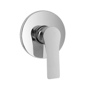 Set doccia completo di miscelatore a incasso con braccio doccia e soffione tondo Flat