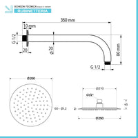 Set doccia incasso con braccio soffione slim e kit doccino acciaio cromo  Dalila