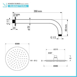 Set doccia incasso con braccio soffione slim e kit doccino acciaio cromo  Dalila