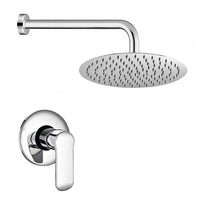 Set doccia incasso cromato con braccio e soffione ultra slim in acciaio  Dalila