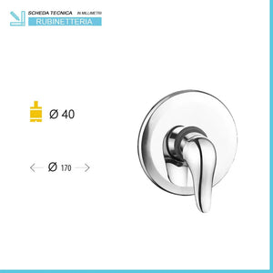 Set doccia incasso cromato tondo Yvette con soffione 20 cm