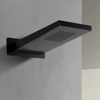 Set doccia incasso Erika nero opaco con soffione doccia a muro inox 22x50