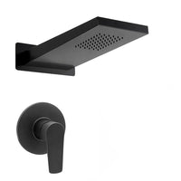 Set doccia incasso Erika nero opaco con soffione doccia a muro inox 22x50