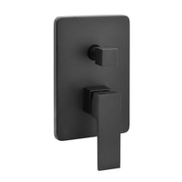 Set doccia incasso Kubo nero opaco con soffione 25 cm e kit doccia 