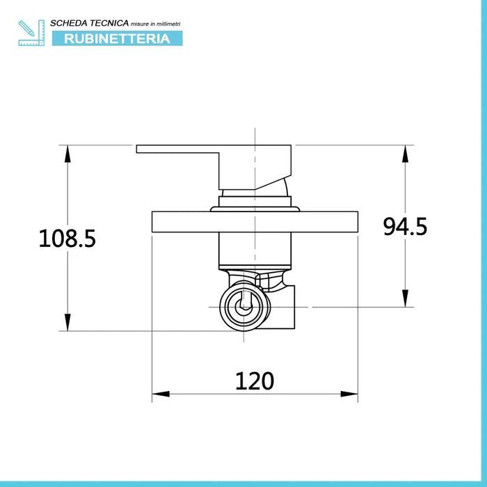 Set doccia incasso nero opaco Kubo braccio e soffione quadrato 25x25