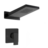 Set doccia incasso nero opaco Kubo soffione a sbalzo inox 22x50 cm