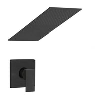 Set doccia incasso nero opaco Kubo soffione a sbalzo slim 25x52 cm
